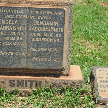 SMITH Benjamin Jacobus -1936 &amp; Engela Susanna -1939 :: BOTHA Anna Magdalena nee SMITH -1942