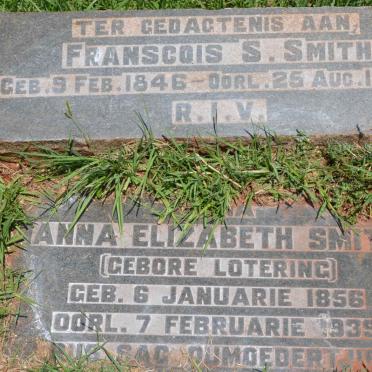 SMITH Francois S. 1846-1933 &amp; Anna Elizabeth LOTERING 1856-1939