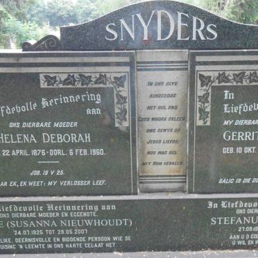 SNYDERS Gerrit Christoffel 1878-1955 &amp; Helena Deborah 1876-1960