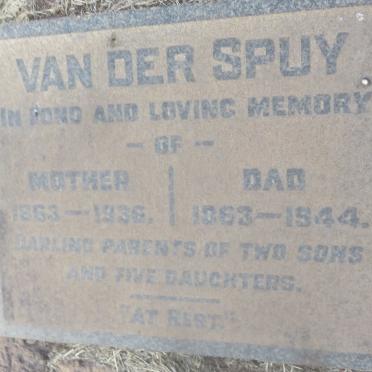 SPUY ?, van der 1863-1944 &amp; ? 1863-1938