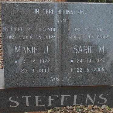 STEFFENS Manie J. 1922-1984 &amp; Sarie M. 1927-2005