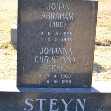STEYN Johan Abraham 1898-1995 &amp; Johanna Christinna 1903-1995