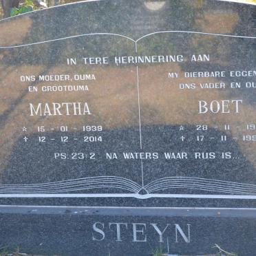 STEYN Boet 1931-1999 &amp; Martha 1939-2014