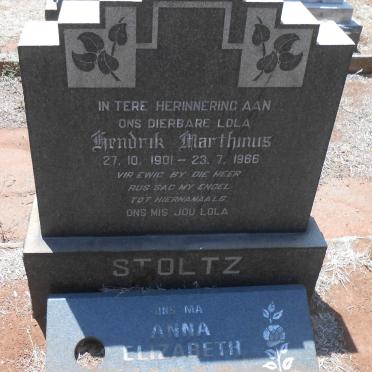 STOLTZ Hendrik Marthinus 1901-1966 &amp; Anna Elizabeth 1916-1990