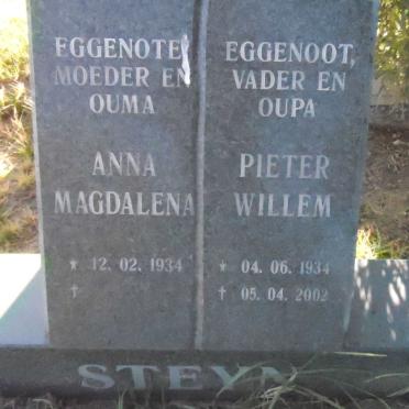 STEYN Pieter Willem 1934-2002 &amp; Anna Magdalena 1934-