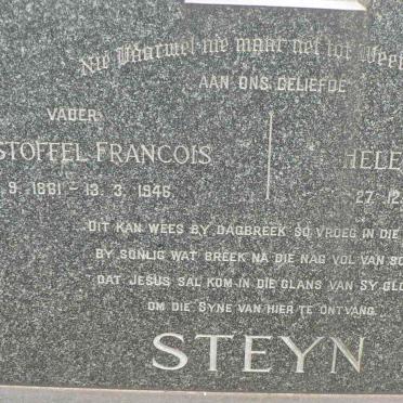 STEYN Christoffel Francois 1861-1946 &amp; Helena Gertruida 1867-1947