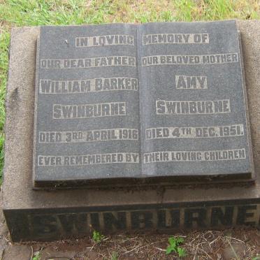 SWINBURNE William Barker -1916 &amp; Amy -1951