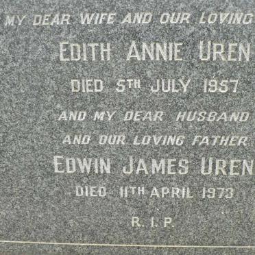 UREN Edwin James -1973 &amp; Edith Annie -1957