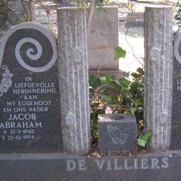 VILLIERS Jacob Abraham, de 1945-1994 &amp; Susara Maria 1943-