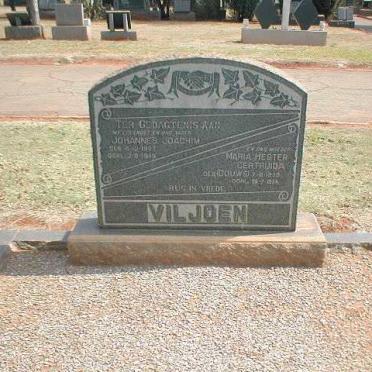 VILJOEN Johannes Joachim 1867-1949 &amp; Maria Hester Gertruida GOUWS 1870-1954