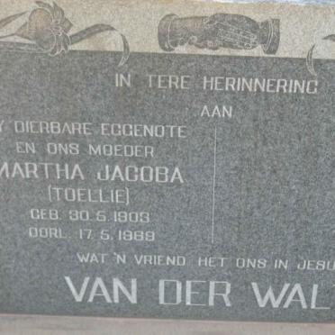 WALT Martha Jacoba, van der 1903-1969