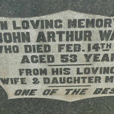 WARNE John Arthur -1930