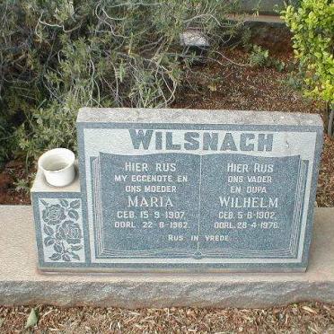WILSNACH Wilhelm 1902-1976 &amp; Maria 1907-1962