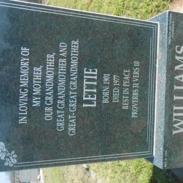 WILLIAMS Lettie 1901-1977