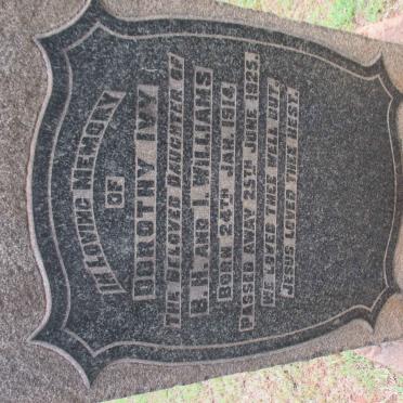 WILLIAMS Dorothy Ivy 1914-1925