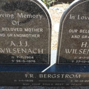 WILSENACH H.O. 1902-1978 &amp; A.J.J. 1904-1976 :: BERGSTROM  F.R. 1936-2008