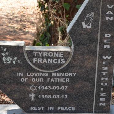 WESTHUIZEN Tyrone Francis, van der 1943-1998