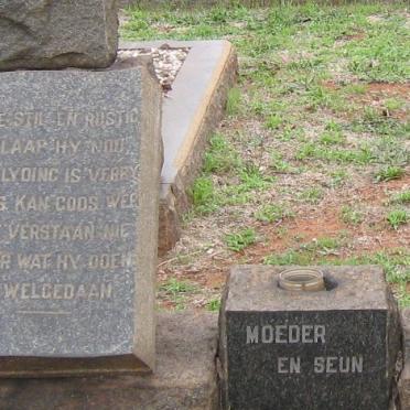 WET Hester Elizabeth, de nee VAN HEERDEN 1872-1948 :: DEWET Stephanus Johannes 1898-1949