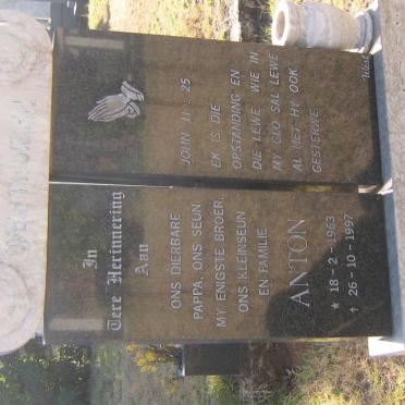 WESTHUIZEN Anton, v.d. 1963-1997