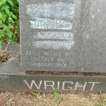 WRIGHT Jeanette Jacoba 1933-1985