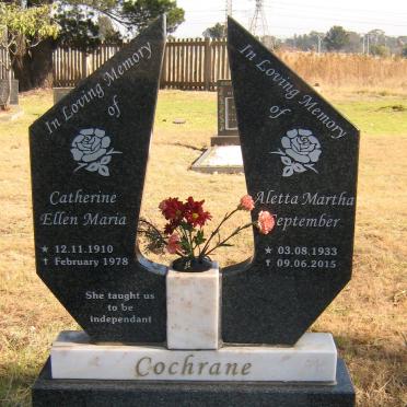 COCHRANE Catherine Ellen Maria 1910-1978 :: COCHRANE Aletta Martha September 1933-2015