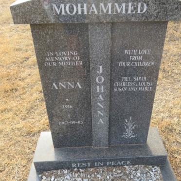 MOHAMMED Anna Johanna 1916-1967
