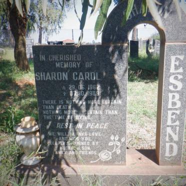 ESBEND Sharon Carol 1962-1989