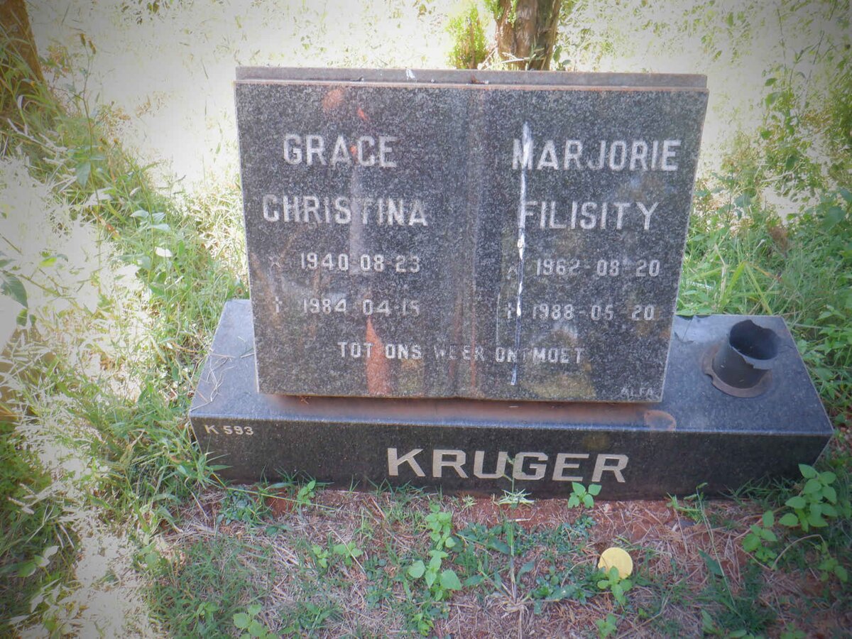 KRUGER Grace Christina 1940-1984 :: KRUGER Marjorie Filisity 1962-1988