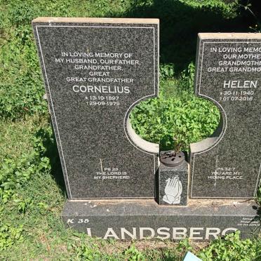 LANDSBERG Cornelius 1897-1979 &amp; Helen 1940-2016