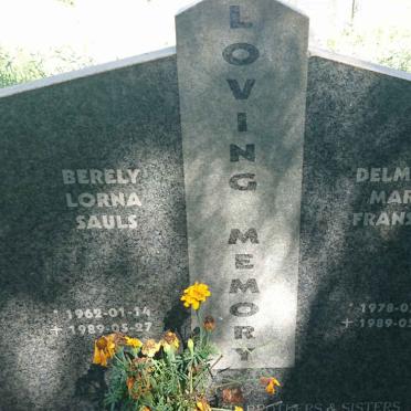 SAULS Berely Lorna 1962-1989 :: FRANSCH Delmain Mark 1978-1989