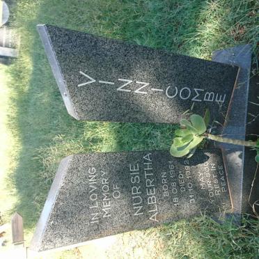 VINNICOMBE Nursie Albertha 1961-1992