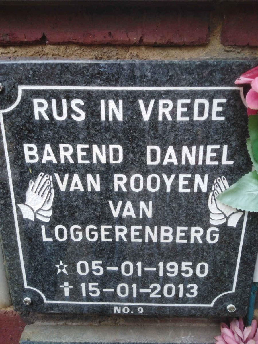 LOGGERENBERG Barend Daniel, van 1950-2013