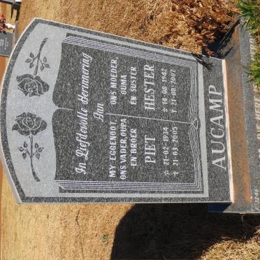 AUCAMP Piet 1934-2005 &amp; Hester 1942-2007