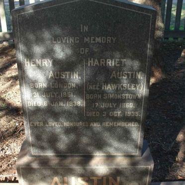AUSTIN Henry 1851-1938 &amp; Harriet HAWKSLEY 1860-1935