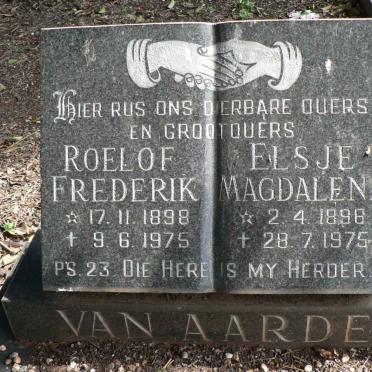 AARDE Roelof Frederik, van 1898-1975 &amp; Elsje Magdalena 1898-1975