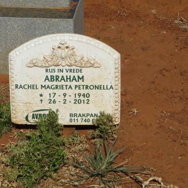 ABRAHAM Rachel Magrieta Petronella 1940-2012
