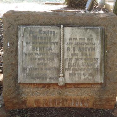 ANGWIN R.D. -1951 &amp; Bertha -1941 :: STAMP Eliza -1970