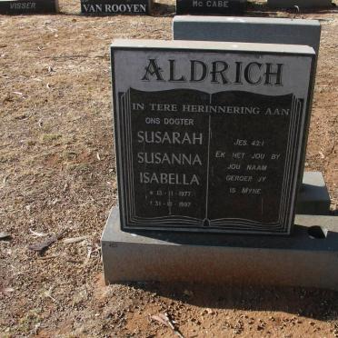 ALDRICH Susarah Susanna Isabella 1977-1997