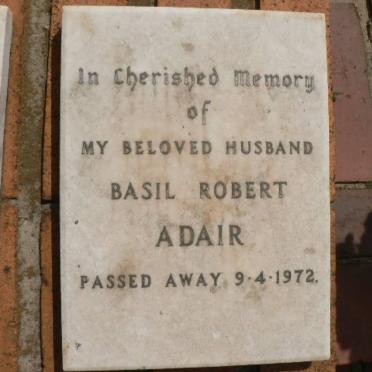 ADAIR Basil Robert -1972