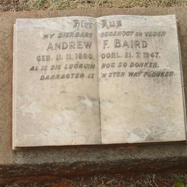 BAIRD Andrew F. 1890-1947