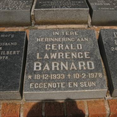 BARNARD Gerald Lawrence 1933-1978