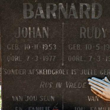 BARNARD Johan 1953-1977 ::  BARNARD Rudy 1958-1977