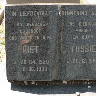 BALLACK Piet 1920-1990 &amp; Tossie 1924-