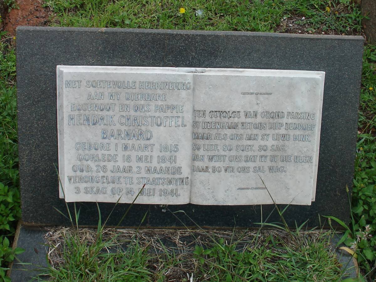 BARNARD Hendrik Christoffel 1915-1941