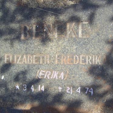 BENEKE Elizabeth Frederika 1914-1974