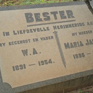 BESTER W.A. 1891-1954 &amp; Maria Jacoba 1896-1957
