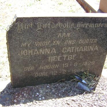 BEETGE Johanna Catharina 1929-1964