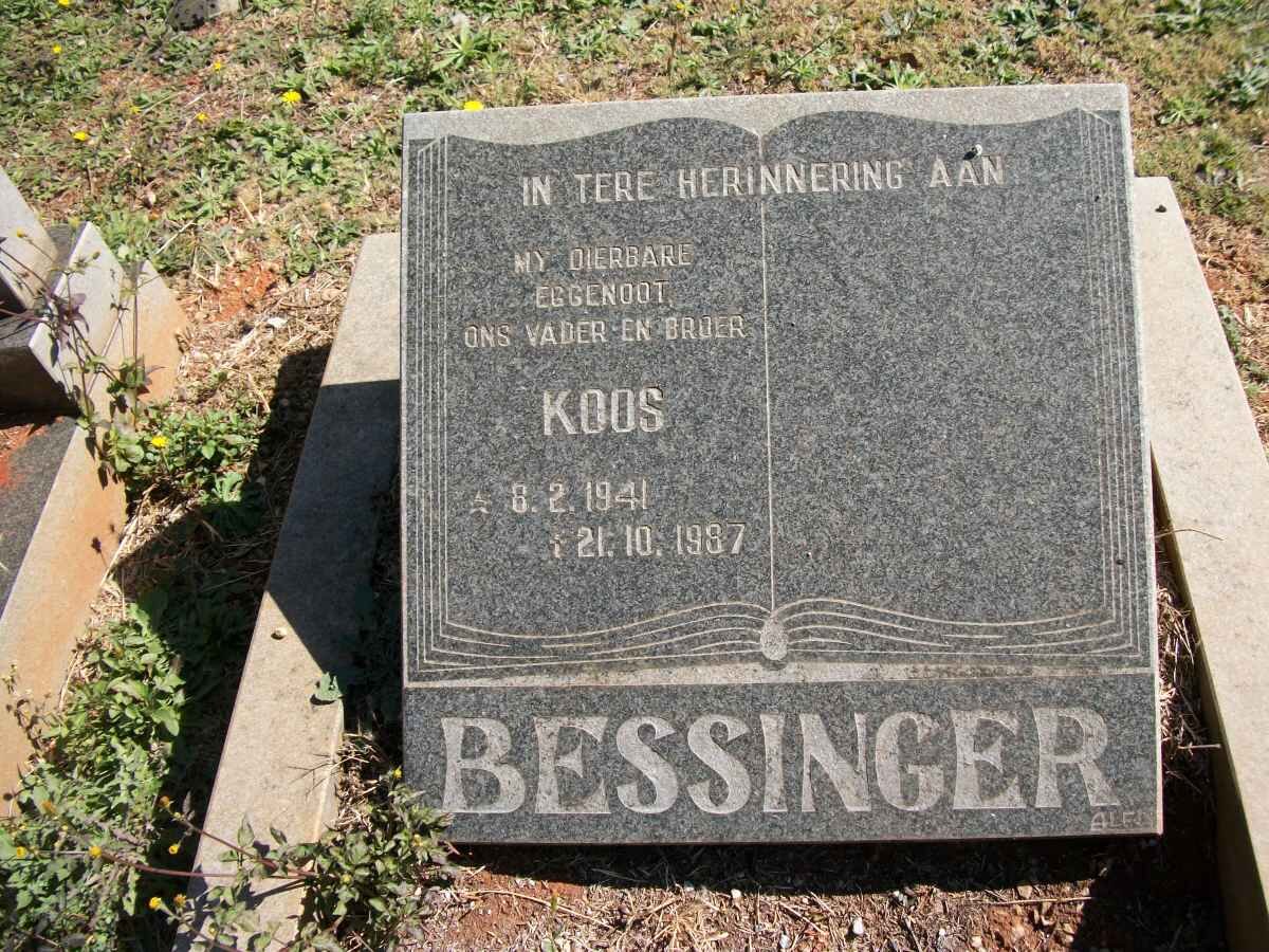 BESSINGER Koos 1941-1987