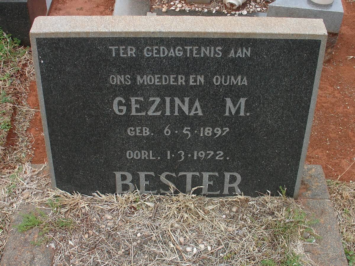 BESTER Gezina M. 1897-1972