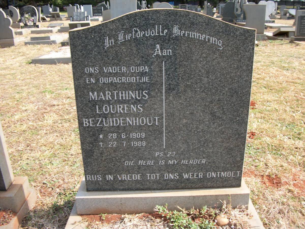 BEZUIDENHOUT Marthinus Lourens 1909-1988